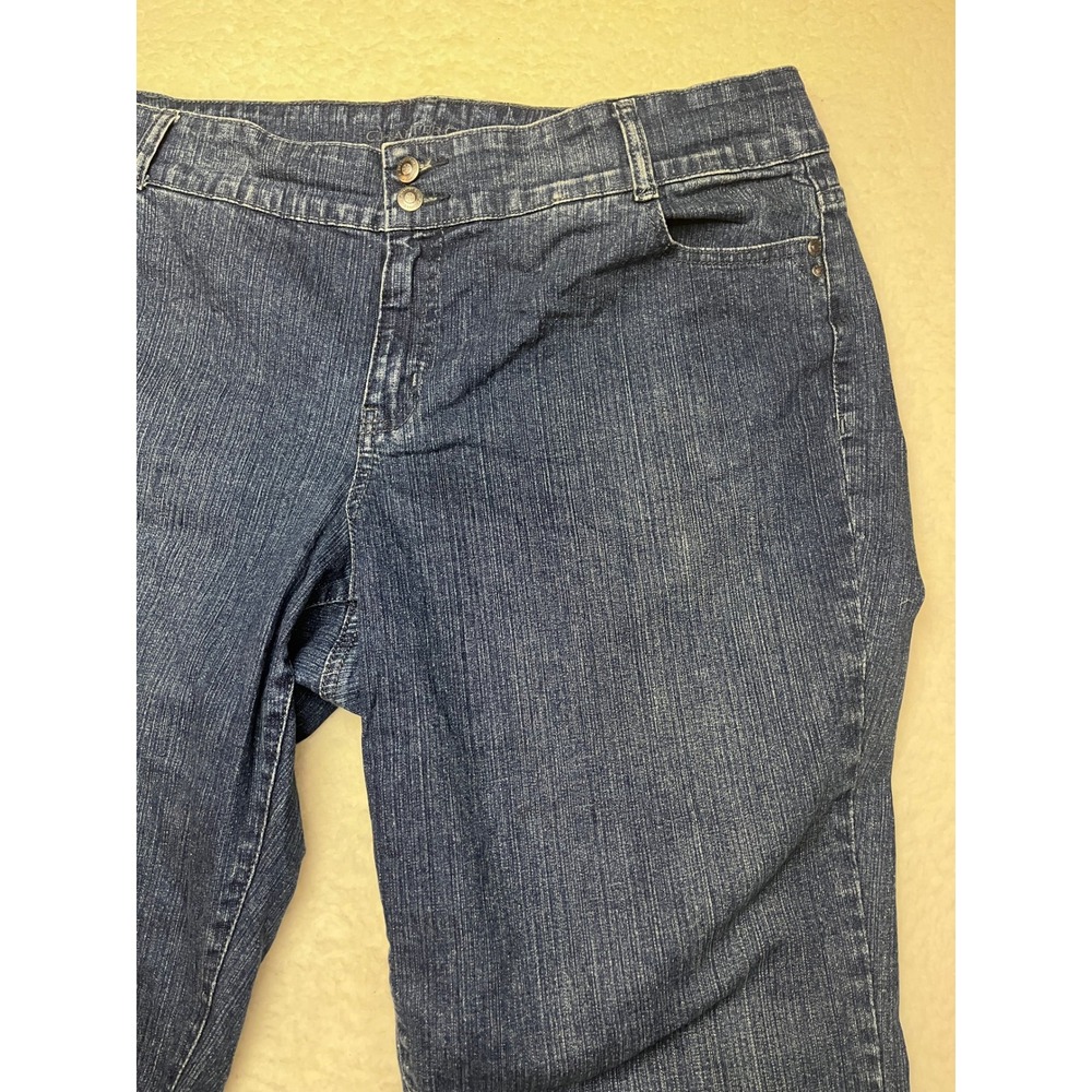 Charter Club Jeans Women 16WP Blue Classic Fit Petite Straight Leg Stretch Denim